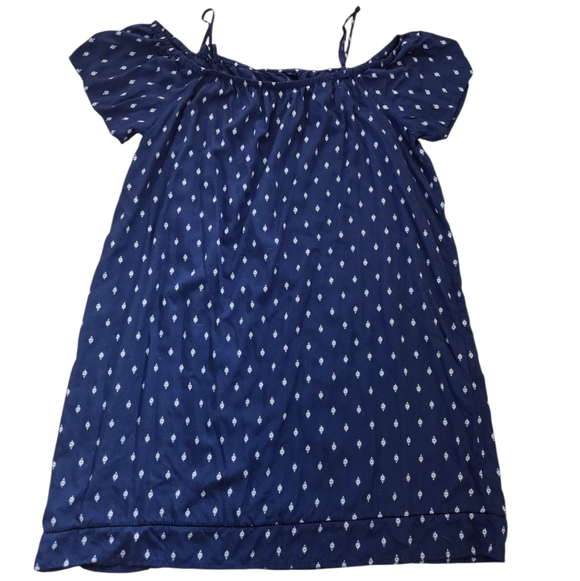 Old Navy navy/white print spaghetti strap/sleeveless dress, L. EUC. - Picture 4 of 5